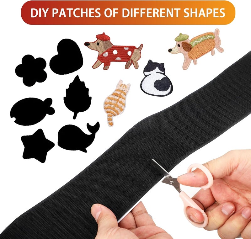 PTUNA 20Ft *4 Inch Hook and Loop Tape with Adhesive Back, Heavy Duty Double Sided Adhesive Strips, Strong Sticky Strips Roll for Home/Office/School/Car, Black - Image 3